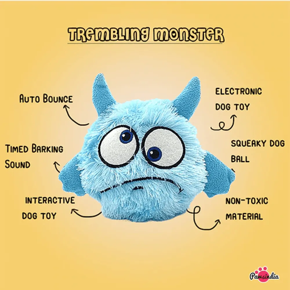 Pawsindia Trembling Monster Toy for Dogs (Blue)