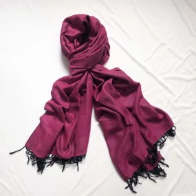 Pink & Black Handwoven Merino Wool Shawl