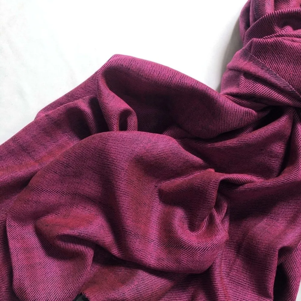 Pink & Black Handwoven Merino Wool Shawl