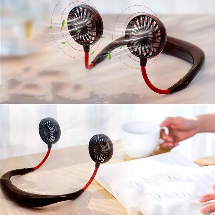 Portable Hanging Neck Sports Fan - Mini USB Portable Neckband With Rechargeable Battery Small Air Cooler Conditioner