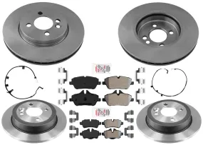 Premium F&R Disc Brake Rotors Pads Sensors for Mini Cooper Base 2009-2010