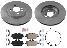 Premium Front Disc Brake Rotors Pads Sensors for Mini Cooper Base 2009-2010