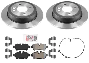 Premium Rear Disc Brake Rotors Pads Sensors for Mini Cooper Base 2009-2010