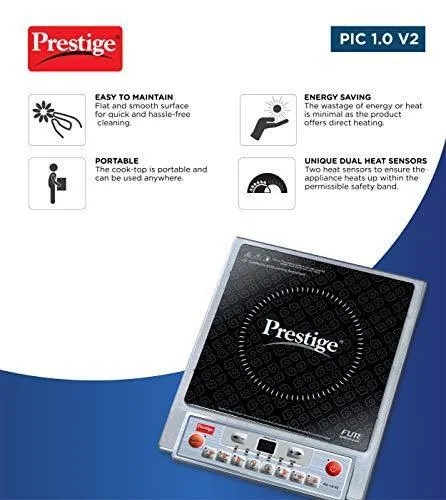 Prestige PIC 1.0 V2 1900-Watt Induction Cooktop (Black)