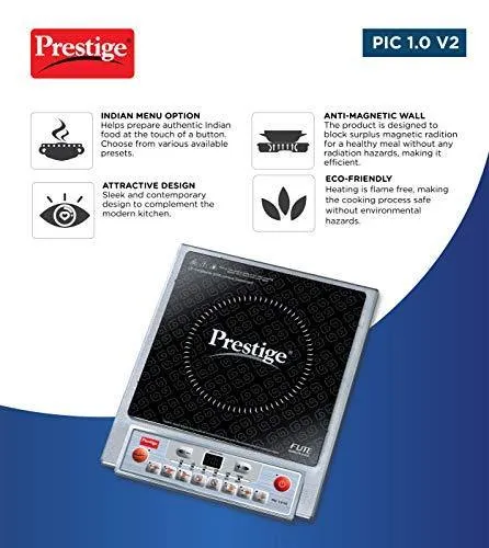 Prestige PIC 1.0 V2 1900-Watt Induction Cooktop (Black)