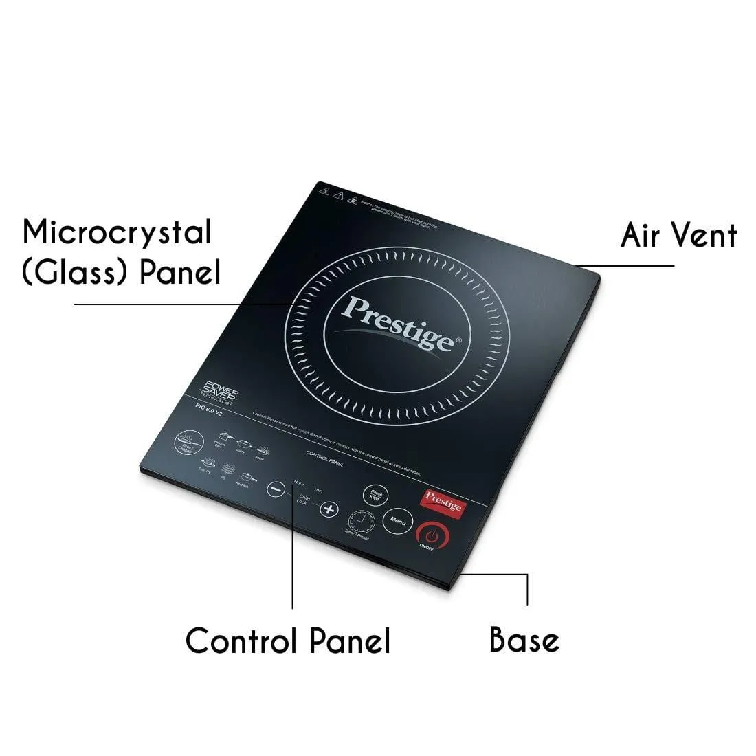 Prestige PIC 6.1 V3 2000-Watt Induction Cooktop with Touch Panel, Black