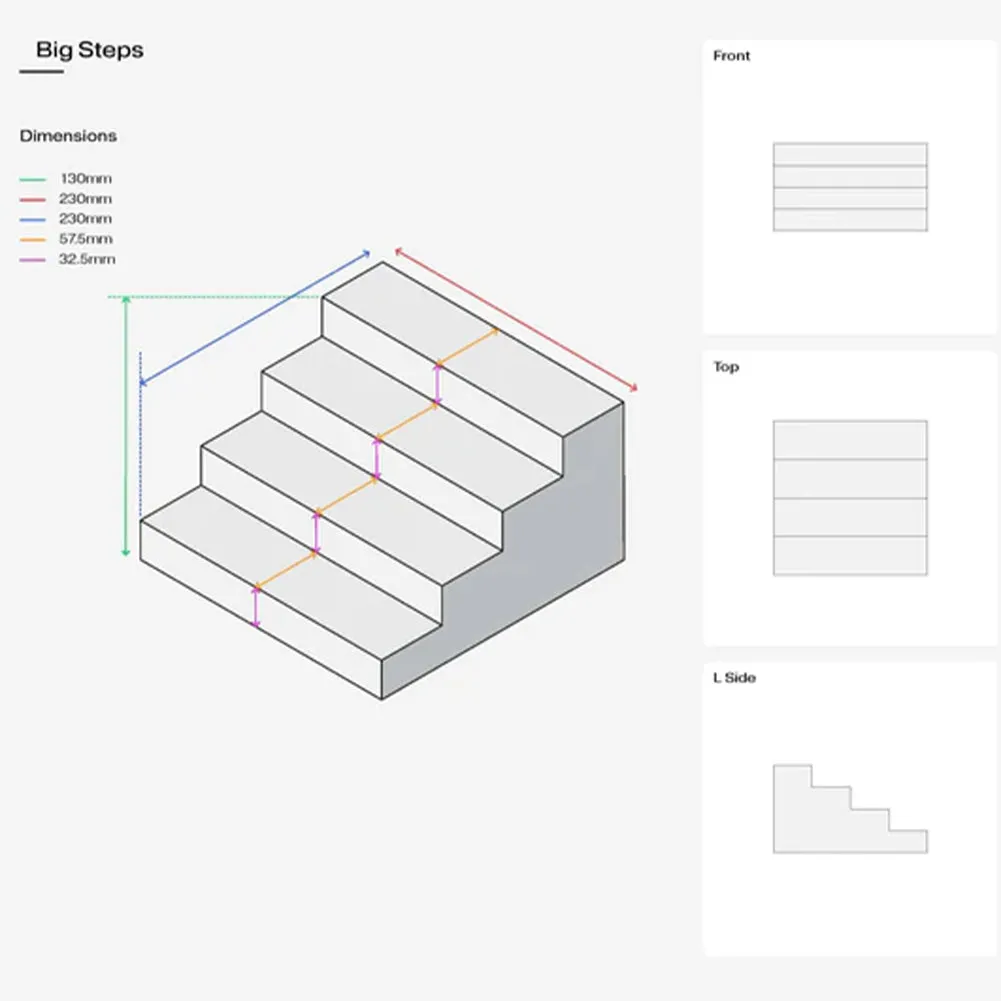 Propsyland Blue 4 Step Stair Block Styling Prop