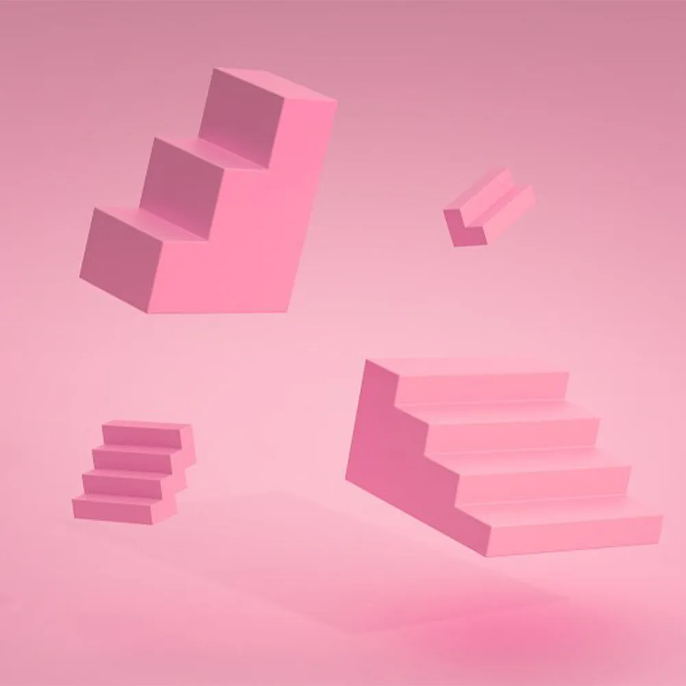 Propsyland Pink 4 Step Stair Block Styling Prop