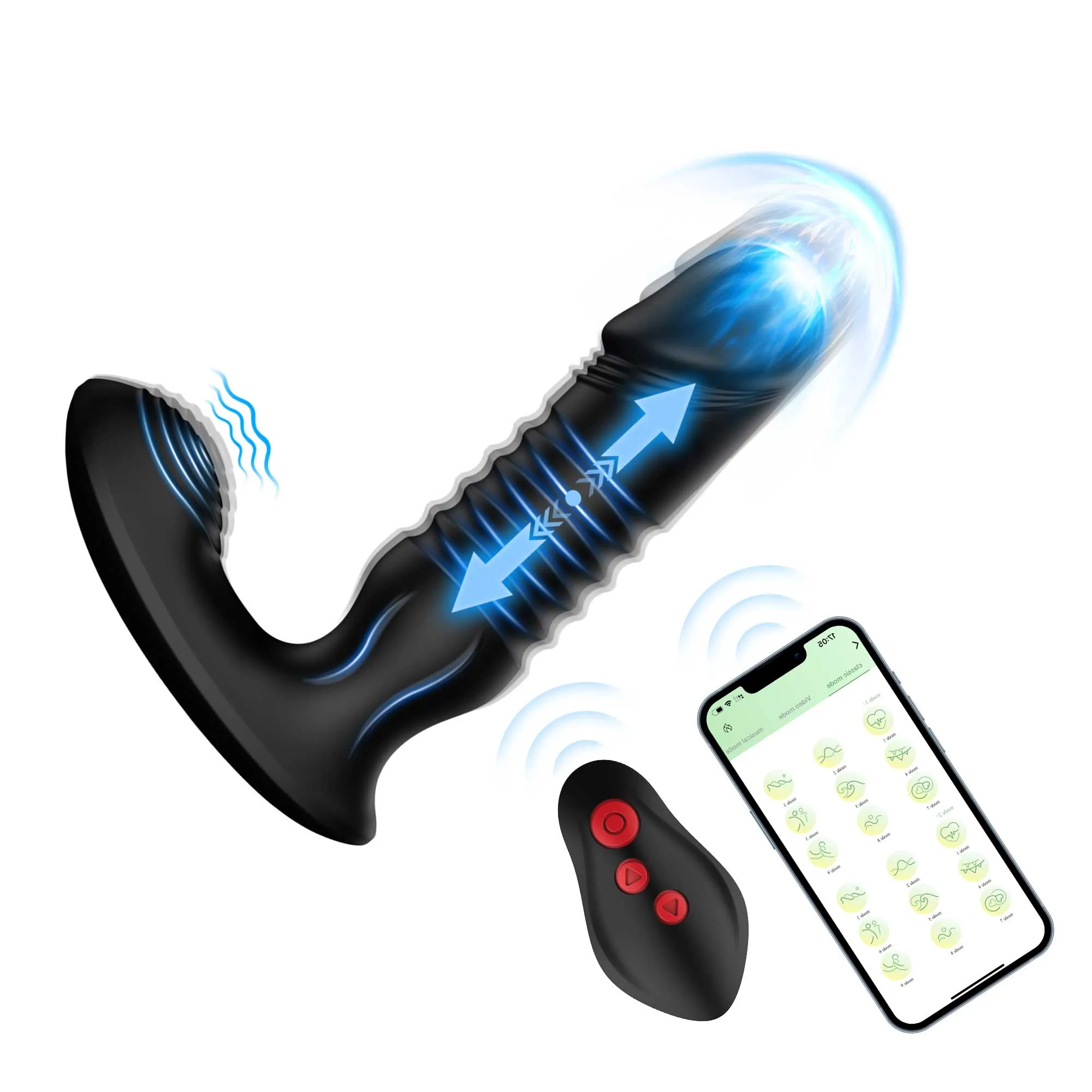 Prostate Massager with Thrusting Vibration