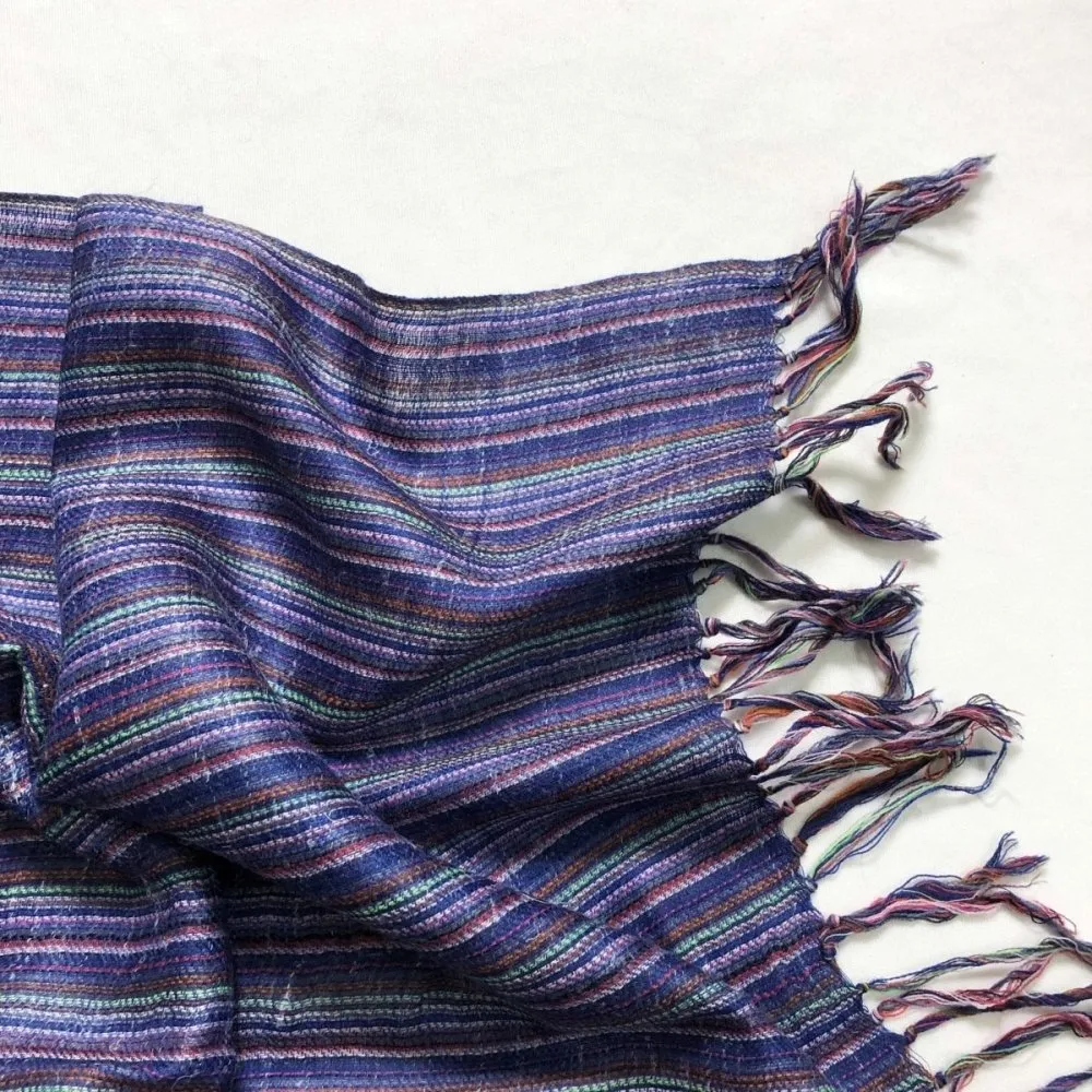 Purple Merino Wool & Linen Stole