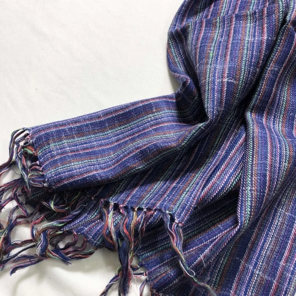 Purple Merino Wool & Linen Stole