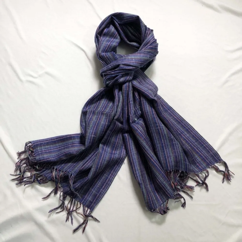 Purple Merino Wool & Linen Stole