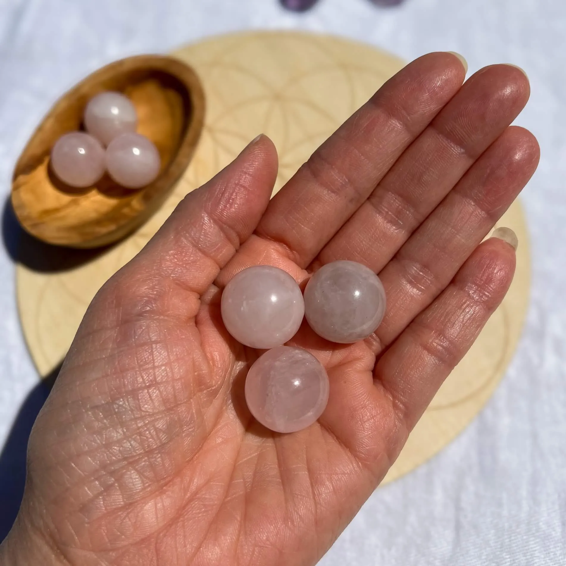 Rose Quartz Mini Crystal Spheres