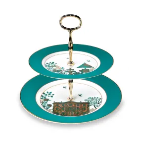 Royal Gardens Fine Bone China Two Tier Cake Stand