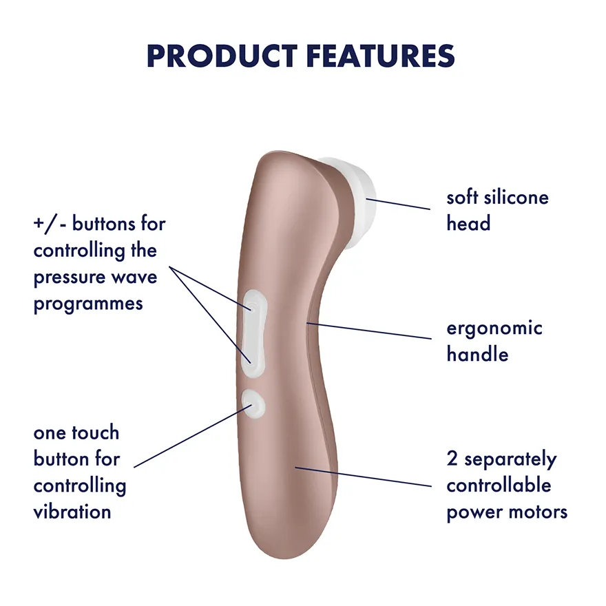 Satisfyer - Pro 2  Air Pulse Vibration Rechargeable Clitoral Air Stimulator (Rose Gold)