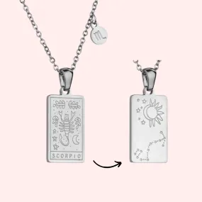 Scorpio Zodiac Tarot Card Necklace