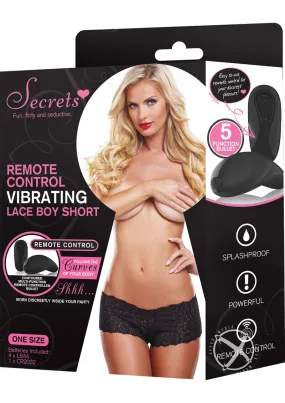 Secret Remote Lace Boyshort Black
