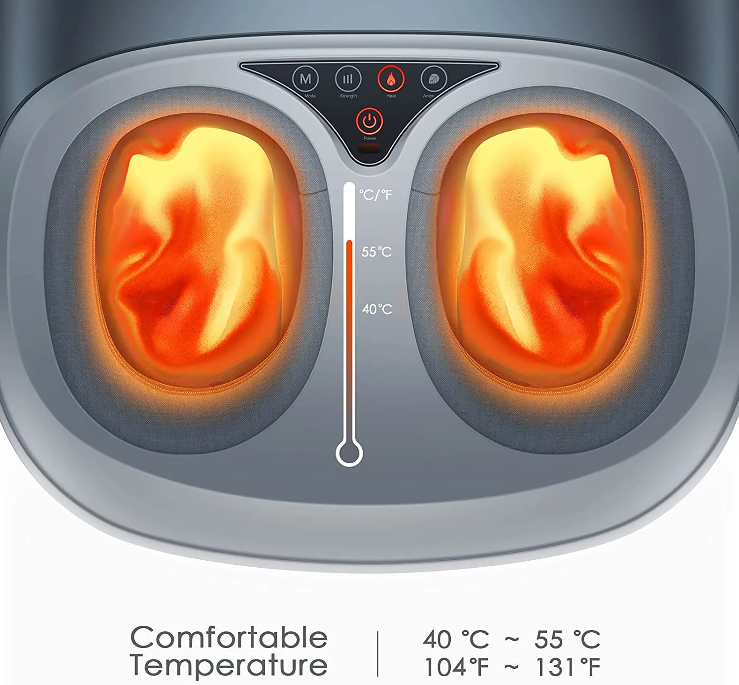 Shiatsu Foot Massager Machine with Heat Deep Kneading Therap I Air Compression I Meubon
