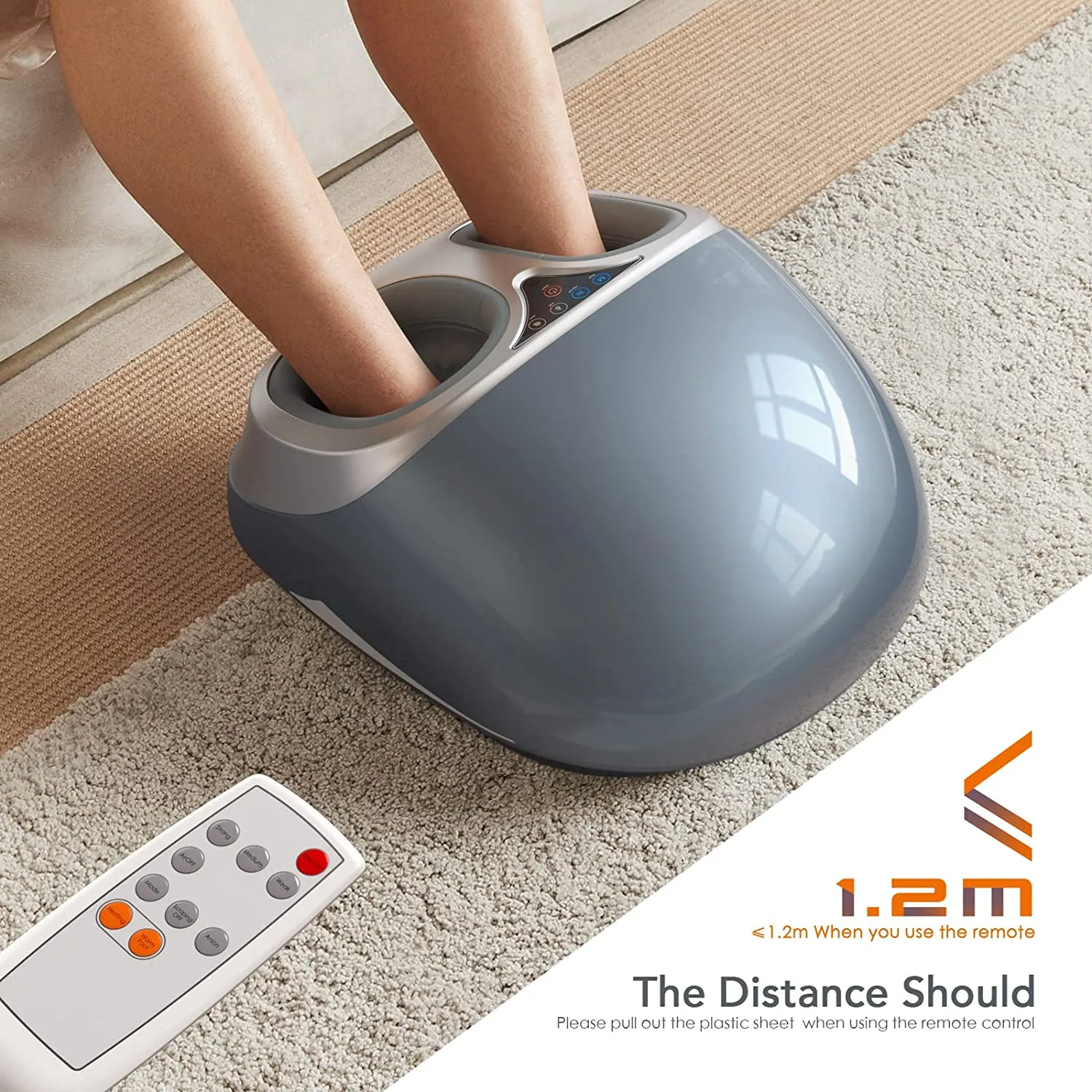 Shiatsu Foot Massager Machine with Heat Deep Kneading Therap I Air Compression I Meubon
