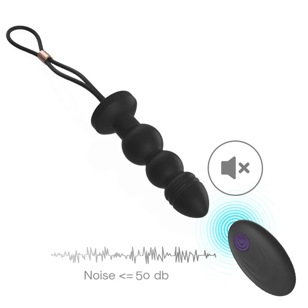 Silicone Vibrating Anal Beaded Plug