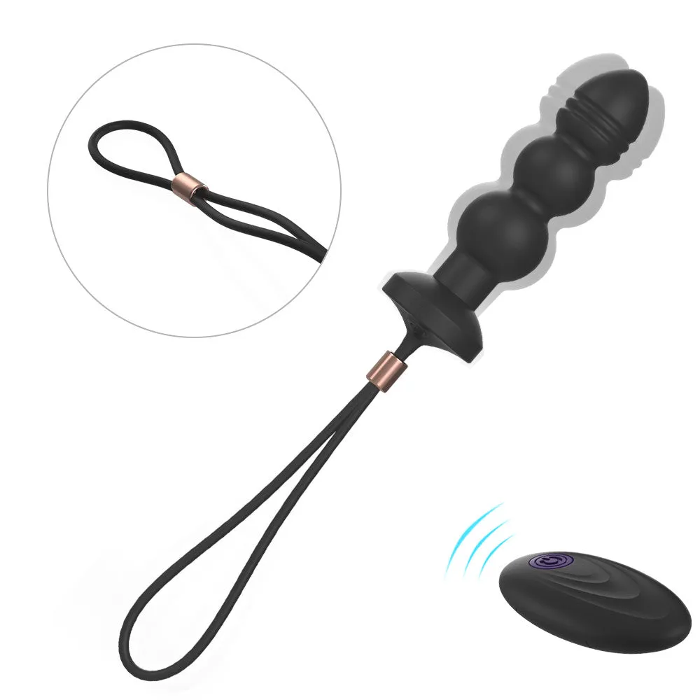 Silicone Vibrating Anal Beaded Plug