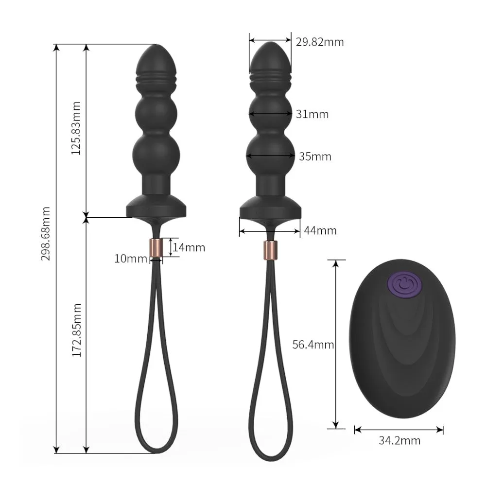 Silicone Vibrating Anal Beaded Plug