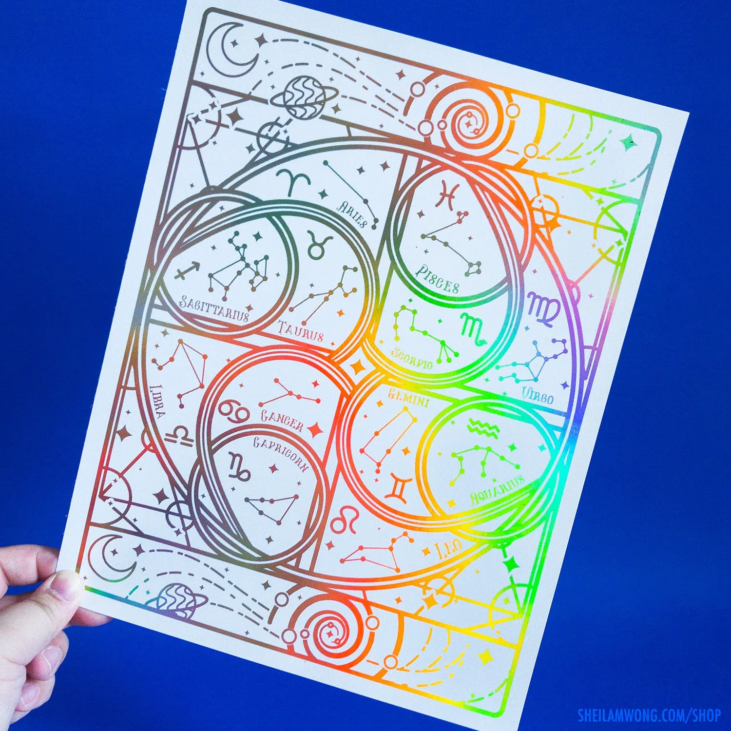 Star Map 8.5"x11" Foil Print