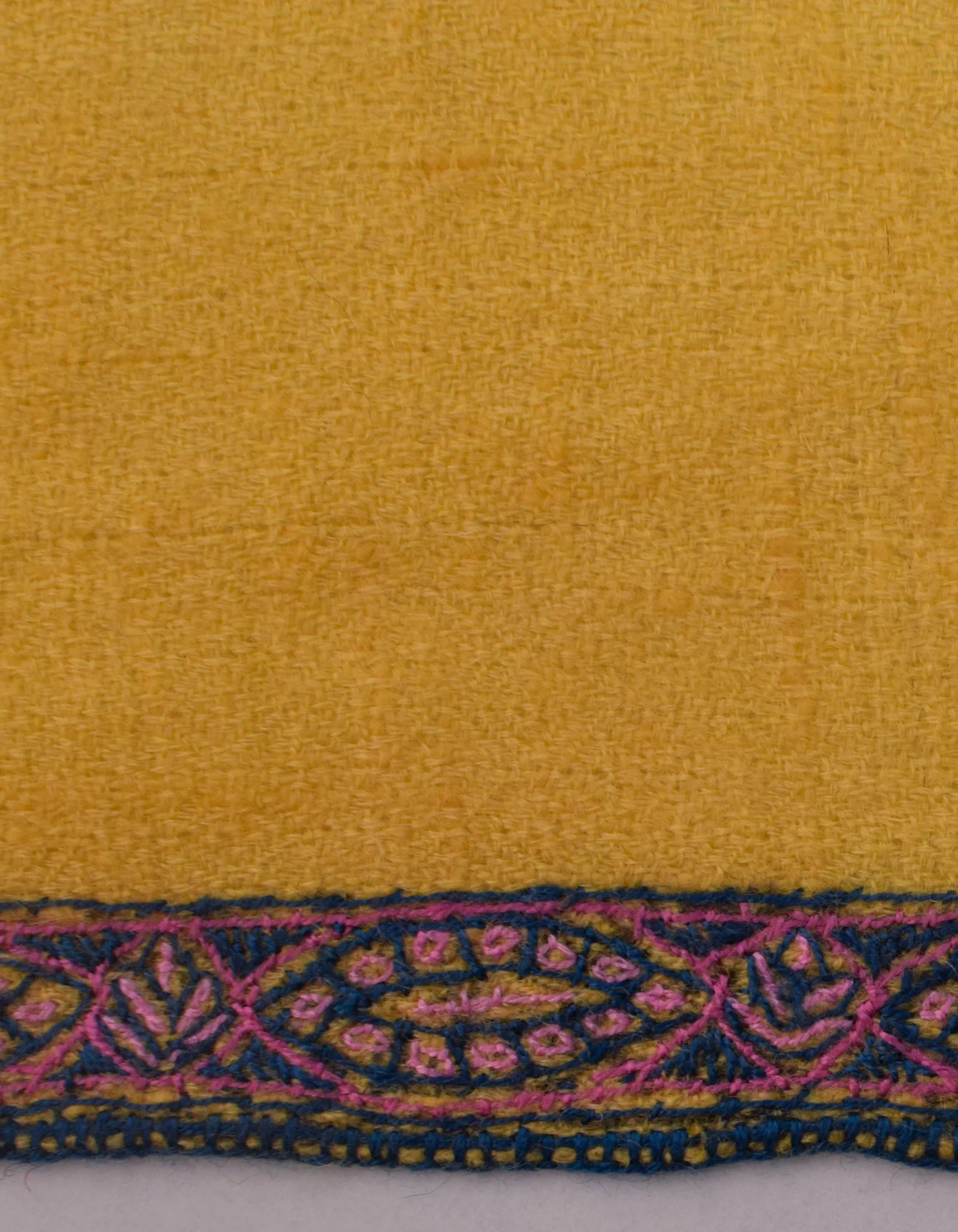 Sunshine Yellow Handwoven Sozni Embroidered Cashmere Pashmina Shawl