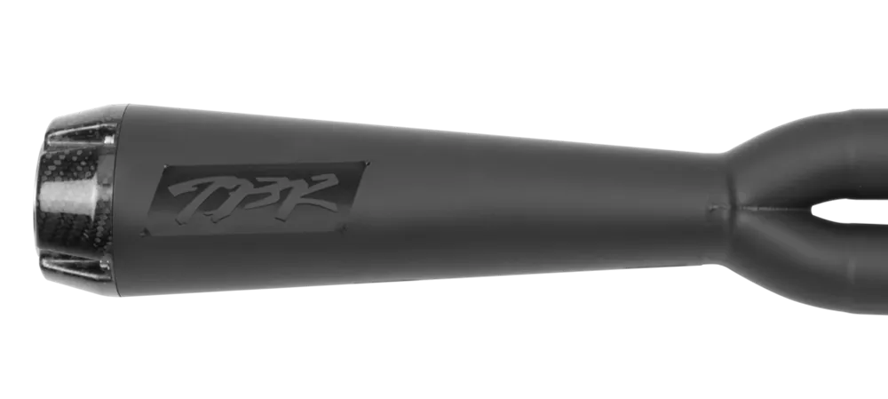 TBR Comp-S 2-Into-1 Exhaust – Black With Carbon Fiber End Cap. Fits Dyna 1991-2005