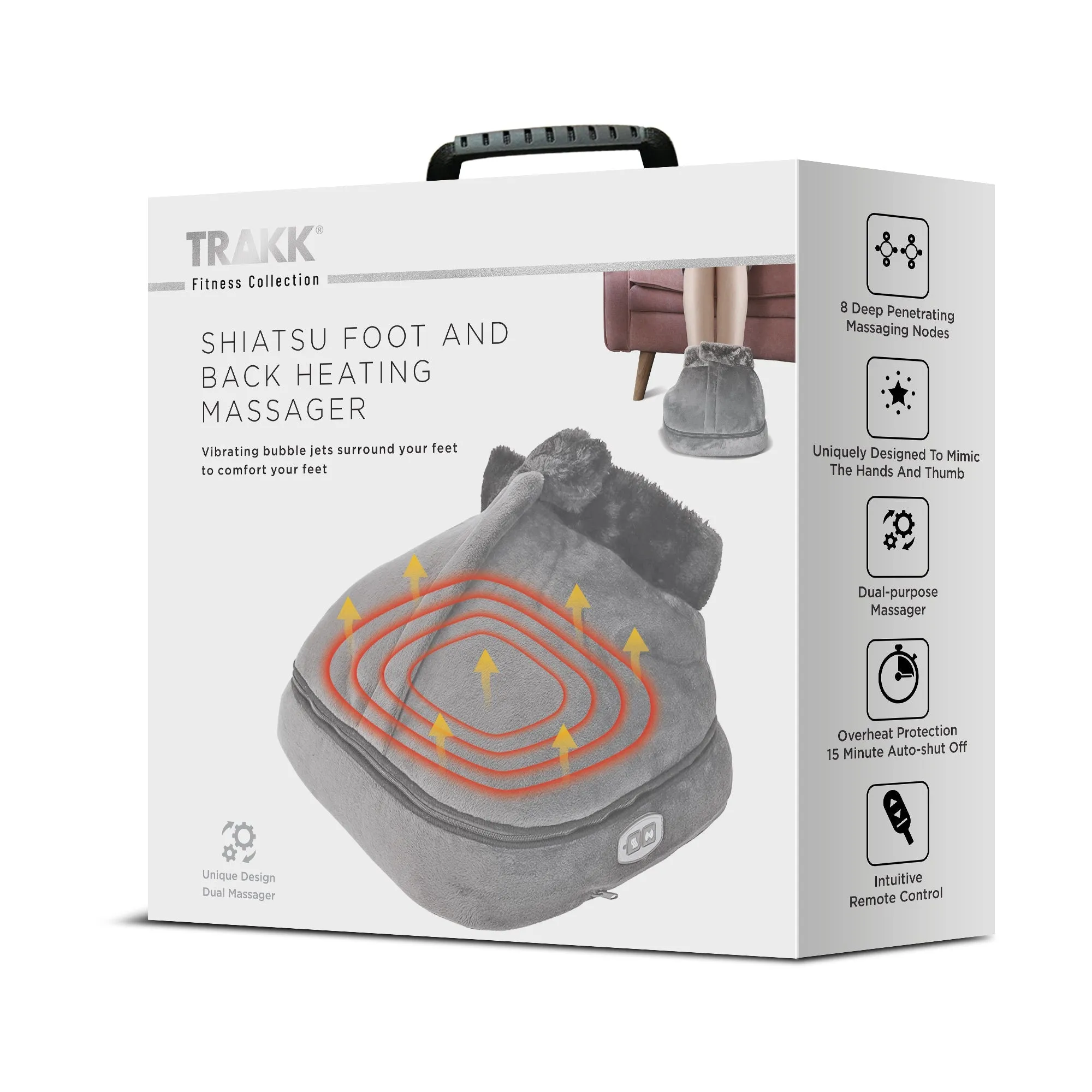 TRAKK Shiatsu Foot Massager and Warmer (Gray)