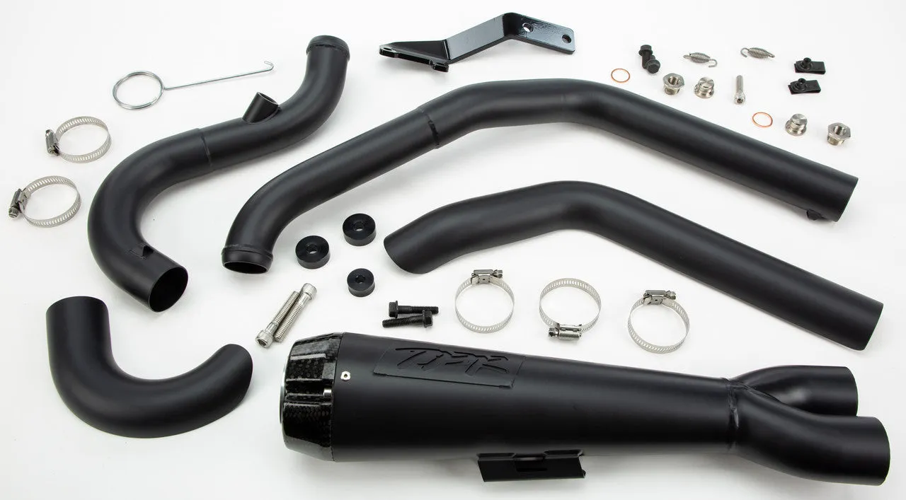 Two Bros. Comp S 2-into-1 Black Exhaust w/ Carbon End Cap For Harley '18-'24 M8 Softail