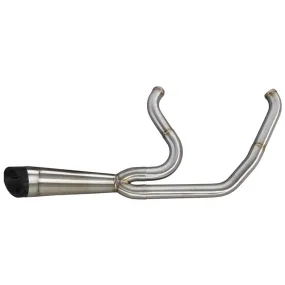 Two Bros. Shorty Turn Out Stainless 2 into 1 Exhaust for Harley Davidson M8 Softail ST & Sport Glide