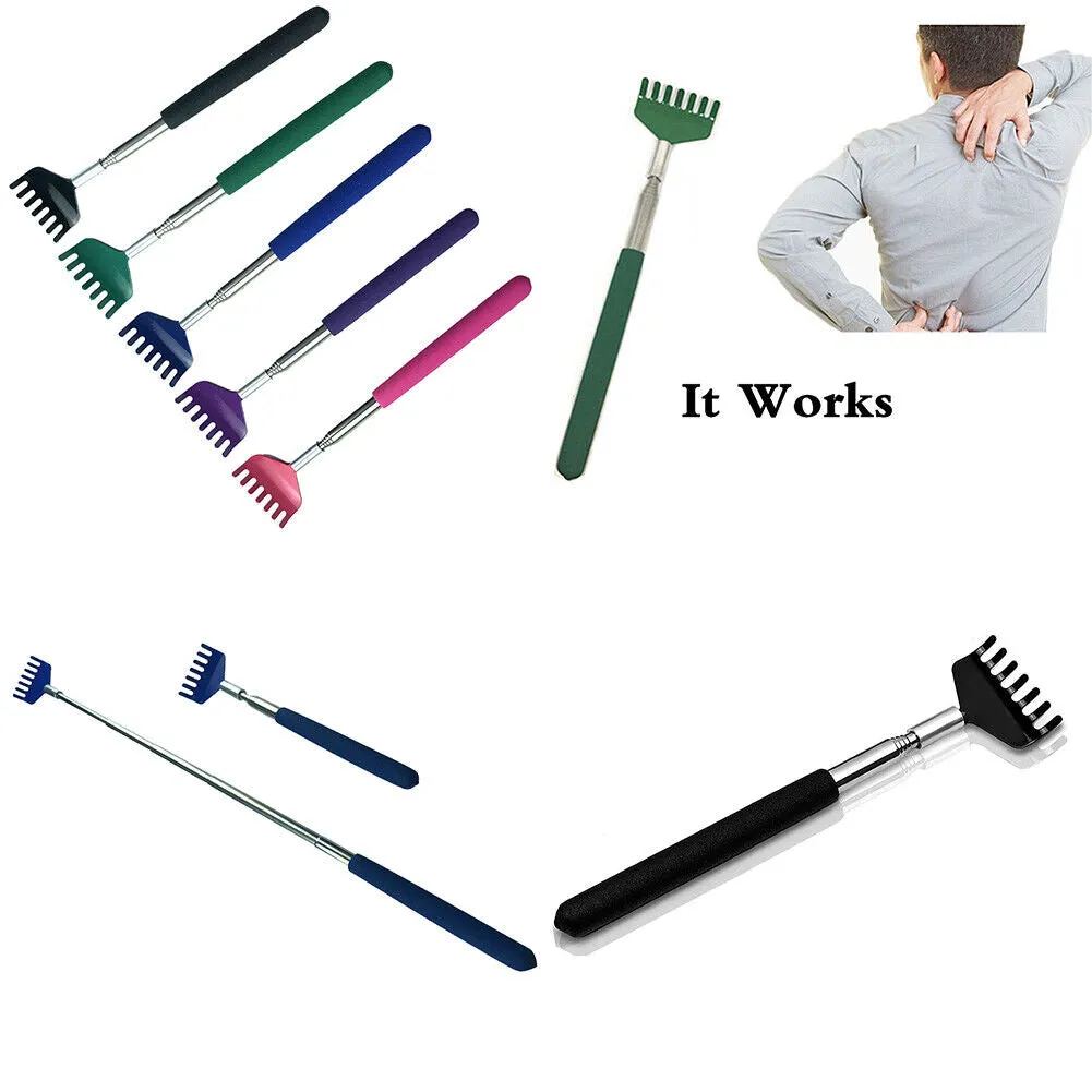 US 5~10Pc Extendable Back Scratcher Stainless Steel Back Scratcher/Hand Massager