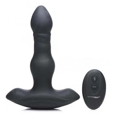Vibrating and Thrusting Remote Control Silicone Anal Plug