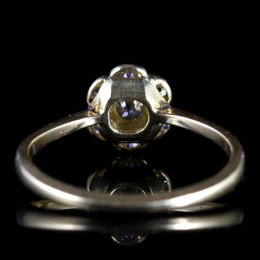 Vintage Diamond Cluster Ring 18Ct Gold Hallmarked Sheffield 1979