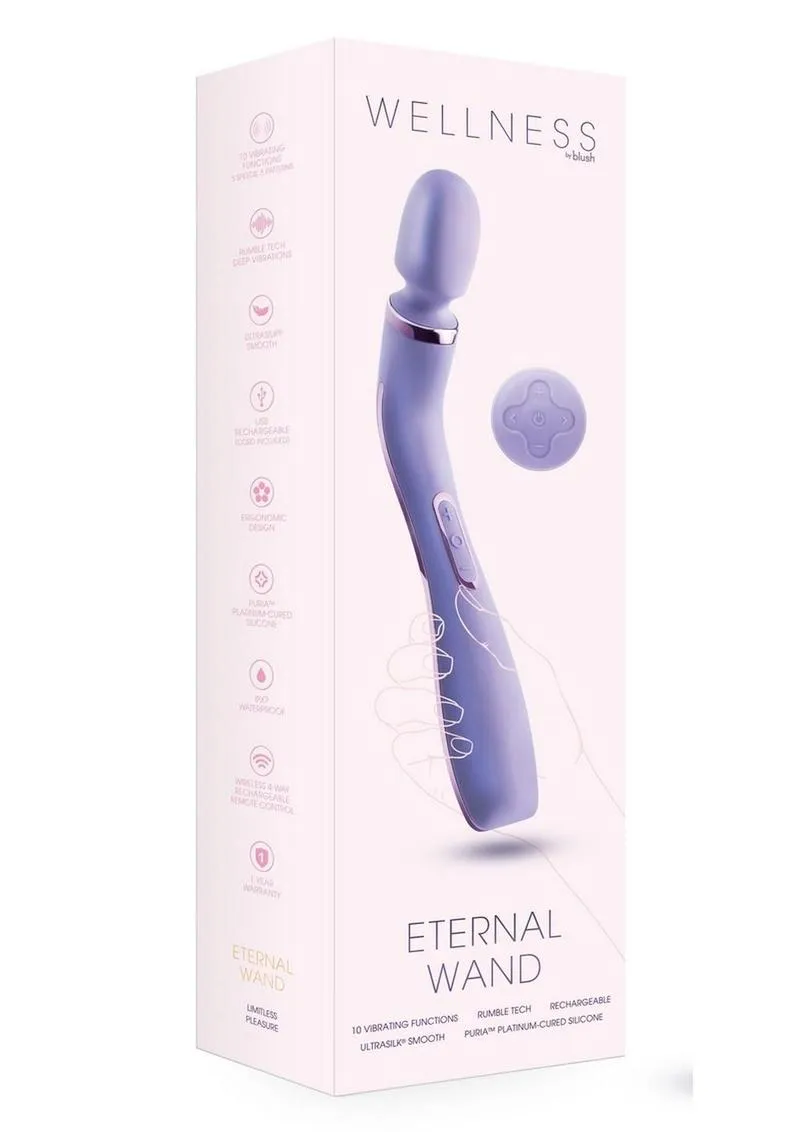 Wellness Eternal Wand Rechargeable Silicone Vibrating Wand with Remote