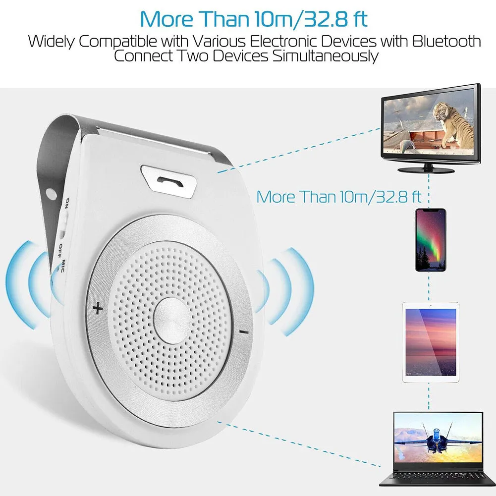 Wireless Car Speakerphone Kit Sun Visor Bluetooth Hands-free