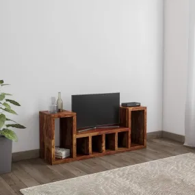 Wooden Twist CAJA Solid Sheesham Wood TV Unit for Living Room