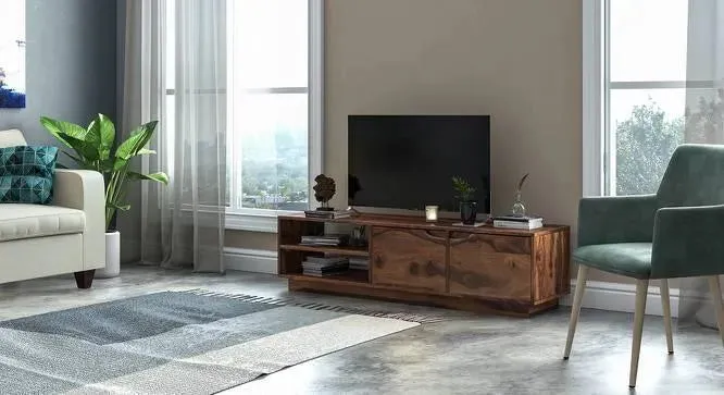 Wooden Twist Elegante Handmade Solid Teak Wood TV Unit for Living Room
