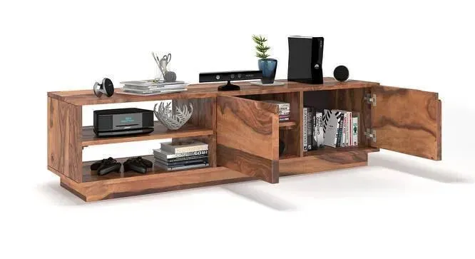Wooden Twist Elegante Handmade Solid Teak Wood TV Unit for Living Room