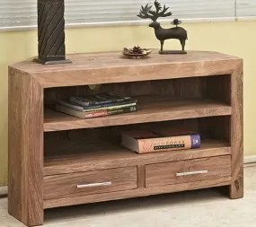 Wooden Twist Estante Solid Sheesham Wood TV Unit for Living Room