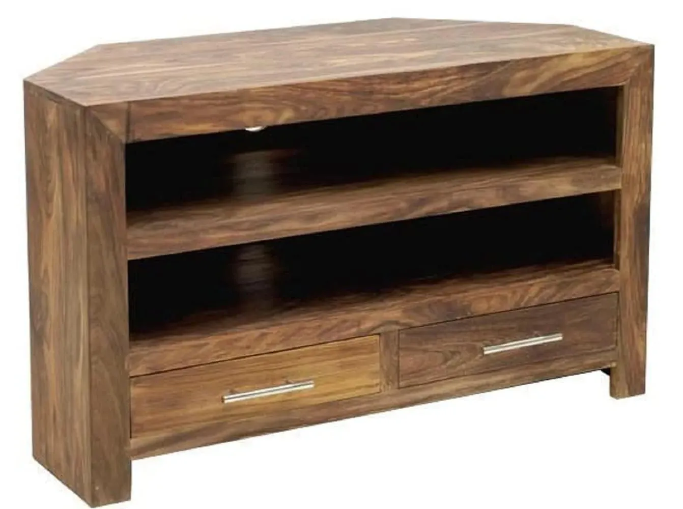 Wooden Twist Estante Solid Sheesham Wood TV Unit for Living Room