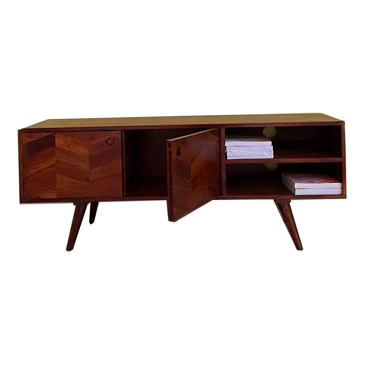 Wooden Twist Llindo Solid Sheesham Wood TV Unit for Living Room