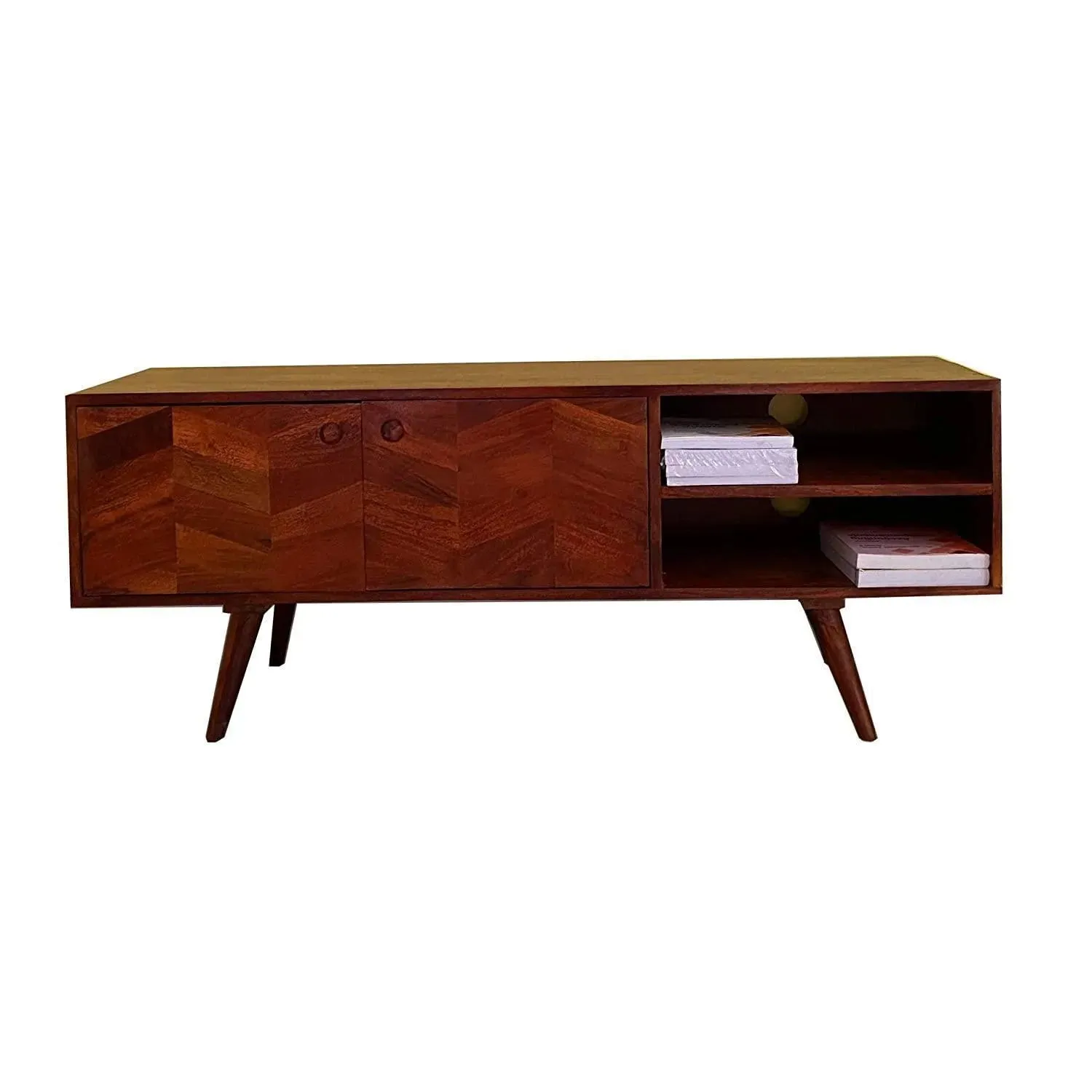 Wooden Twist Llindo Solid Sheesham Wood TV Unit for Living Room