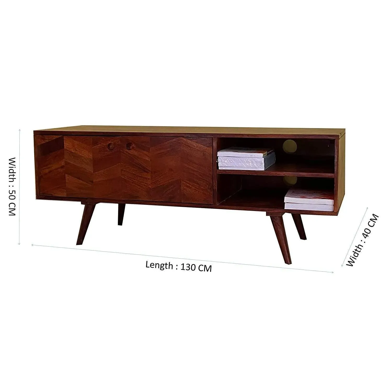 Wooden Twist Llindo Solid Sheesham Wood TV Unit for Living Room