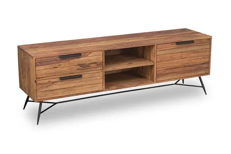 Wooden Twist Mirando Solid Sheesham Wood TV Unit for Living Room