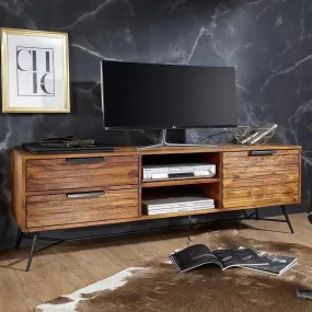 Wooden Twist Mirando Solid Sheesham Wood TV Unit for Living Room