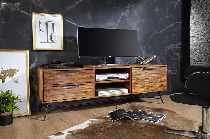 Wooden Twist Mirando Solid Sheesham Wood TV Unit for Living Room