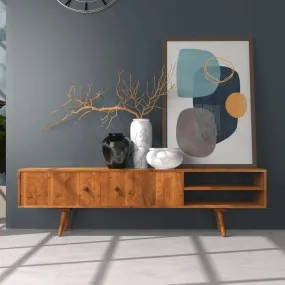 Wooden Twist Más Handmade Solid Sheesham Wood TV Unit for Living Room