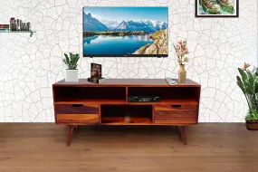 Wooden Twist Orzuelo Solid Sheesham Wood TV Unit for Living Room